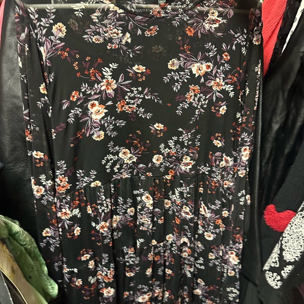 Lily Rose Black and Red Floral Dress